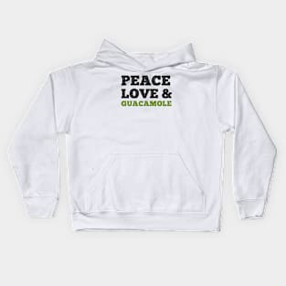 Funny Guacamole Gift - Peace Love Guacamole Vegan Avocado Kids Hoodie